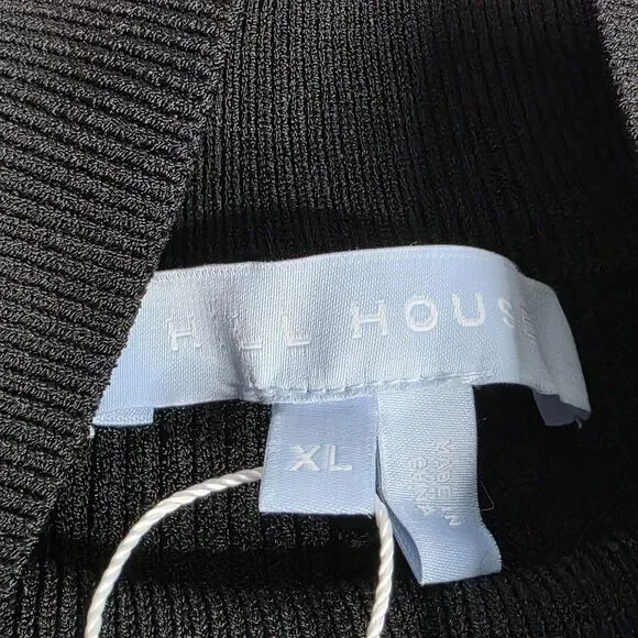 Hill House The Persephone Black Ribbed Sweater Knit Midi Dress Size XL New - Picture 8 of 9